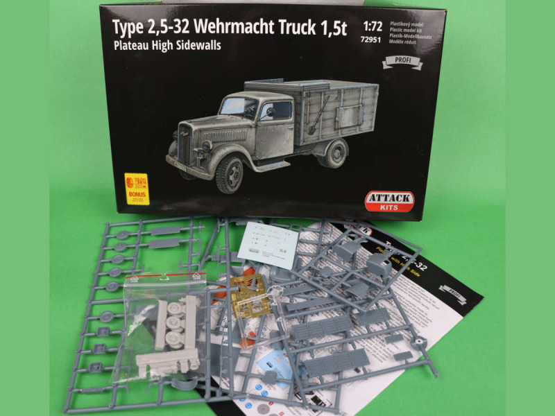 Attack Hobby Kits - Type 2,5-32 Wehrmacht Truck 1,5t Plateau High Sidewalls