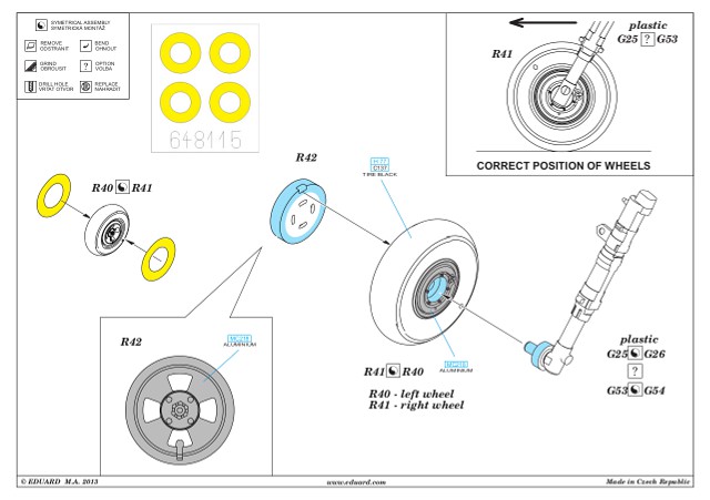 Eduard Brassin - Spitfire wheels - 4 spoke 