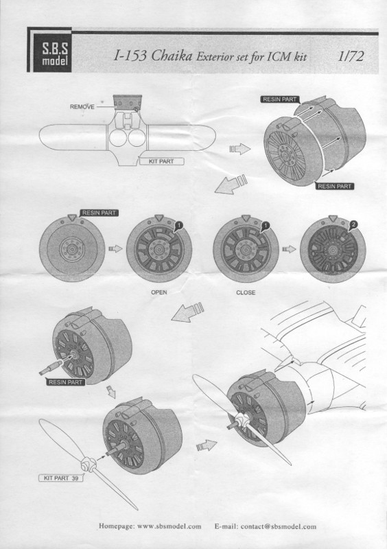 Polikarpov I-153 cowling & exterior set