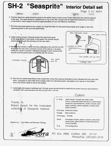 Cobra Company - Kaman SH-2 Seasprite Interior Detail Set