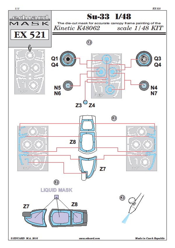 Eduard Mask - Su-33 Masken Set