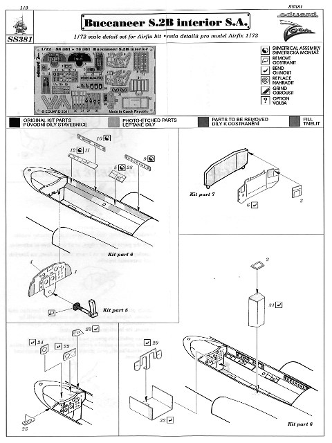 Eduard Ätzteile - Buccaneer S.2B interior S.A. ZOOM