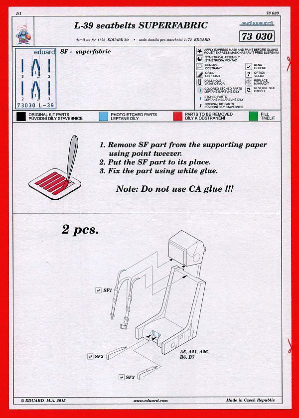 Eduard Ätzteile - L-39 seatbelts Superfabric