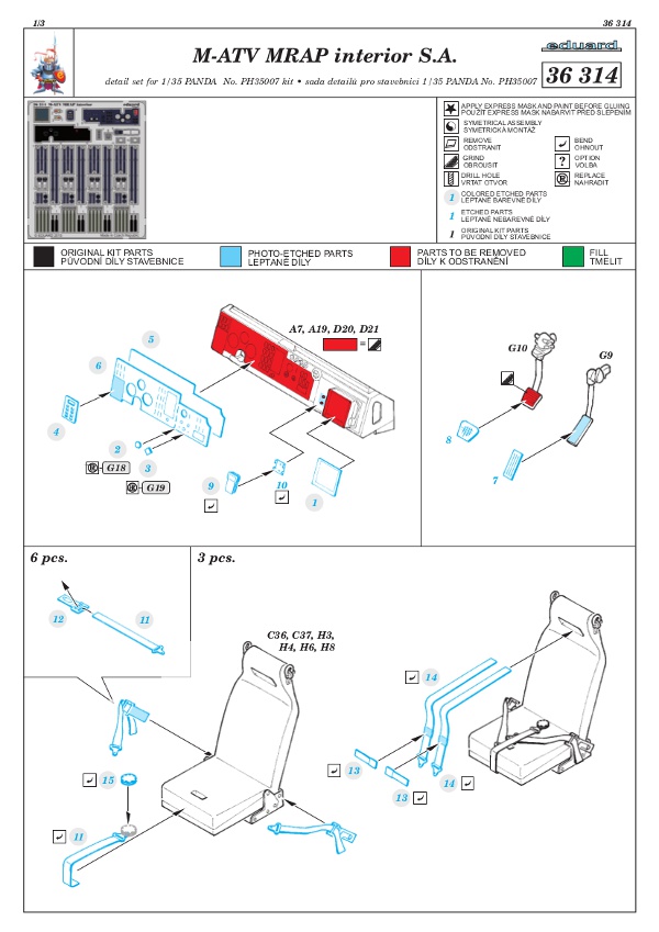 Eduard Ätzteile - M-ATV MRAP interior S.A.