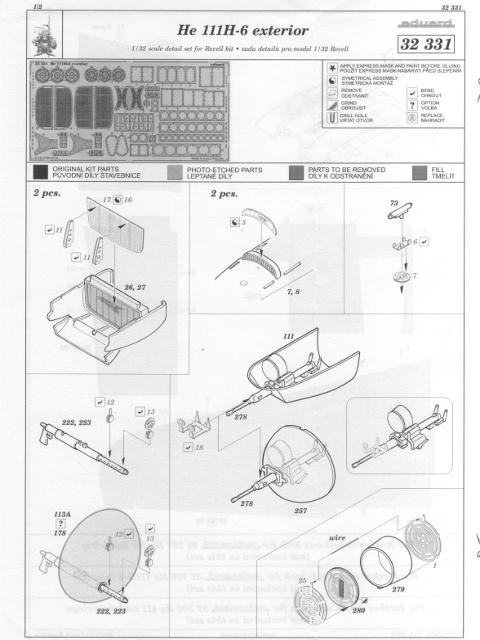 Eduard Ätzteile - He 111H-6 exterior