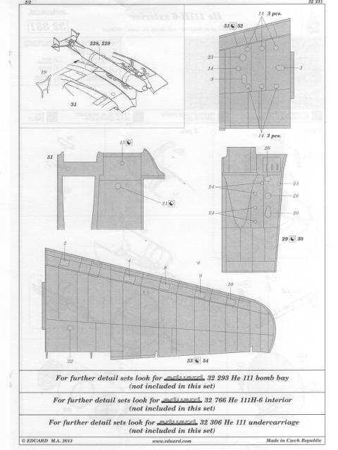 Eduard Ätzteile - He 111H-6 exterior