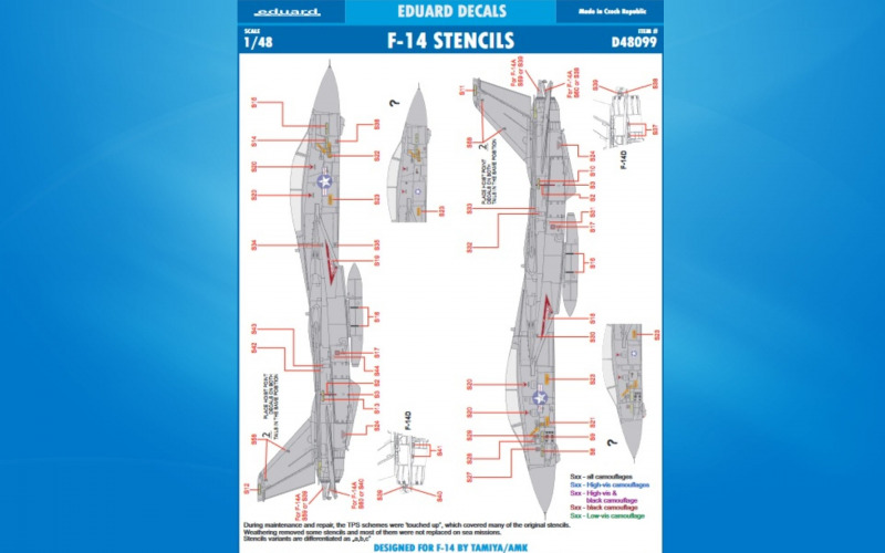 Eduard - Eduard Decals F-14 stencils 