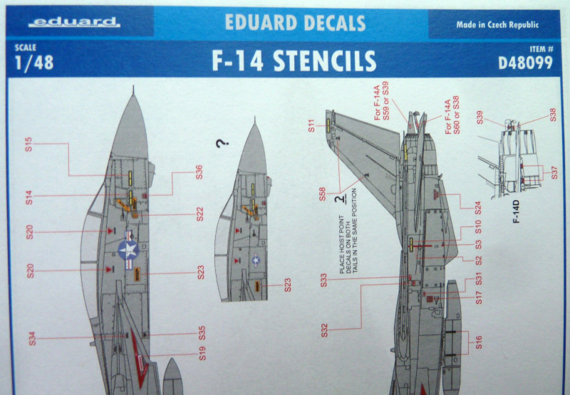 Eduard - Eduard Decals F-14 stencils 