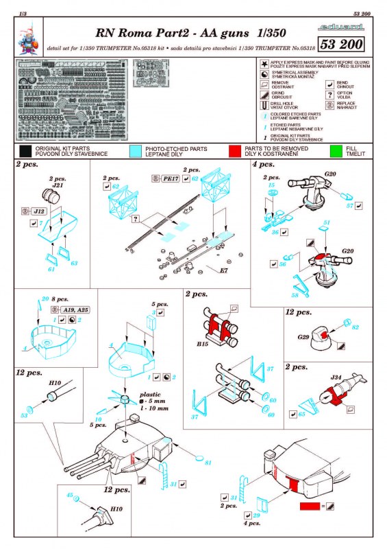 Eduard Ätzteile - RN Roma Pt.2 AA guns