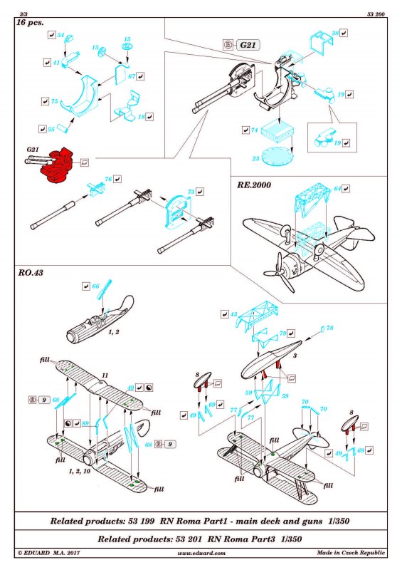 Eduard Ätzteile - RN Roma Pt.2 AA guns