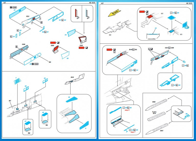 Seiten 3 und 4 der Bauanleitung (Grafiken: Eduard, Collage: Autor)