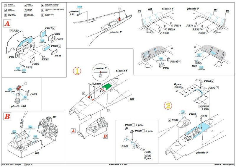 Bauanleitung, Seite 2 (Grafik: Eduard)