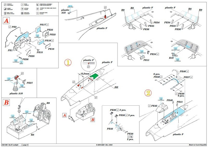 Bauanleitung, Seite 2 (Grafik: Eduard)