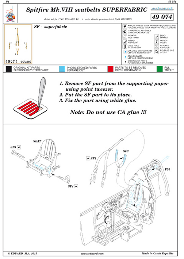 Eduard Ätzteile - Spitfire Mk. VIII Seatbelts SUPERFABRIC