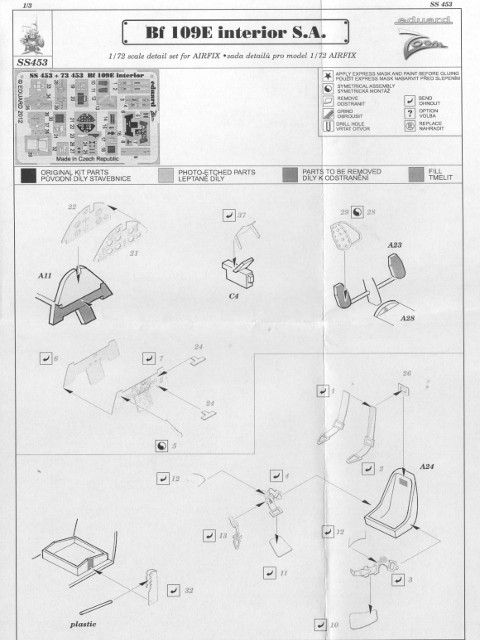 Eduard Ätzteile - Bf 109E interior S.A.
