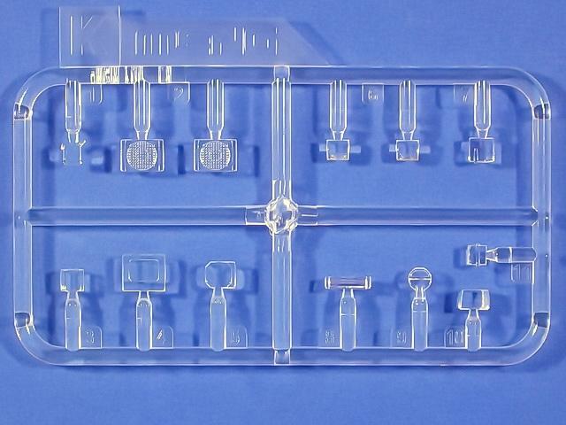 Volle Durchsicht - Spritzling K mit den Teilen aus transparentem Kunststoff