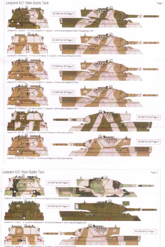 Australische Leopard AS 1, 1st Arm. Reg. A-B-C-D Squadron