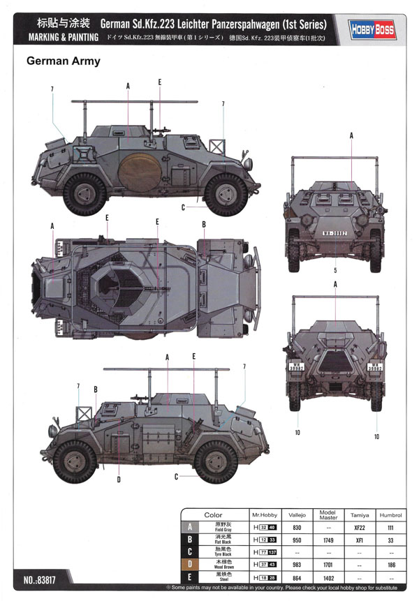 HobbyBoss - German Sd.Kfz.223 leichter Panzerspähwagen (1st Series)