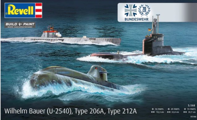 Revell - 70 Years Bundeswehr: Wilhelm Bauer, Type 206A, Type 212A