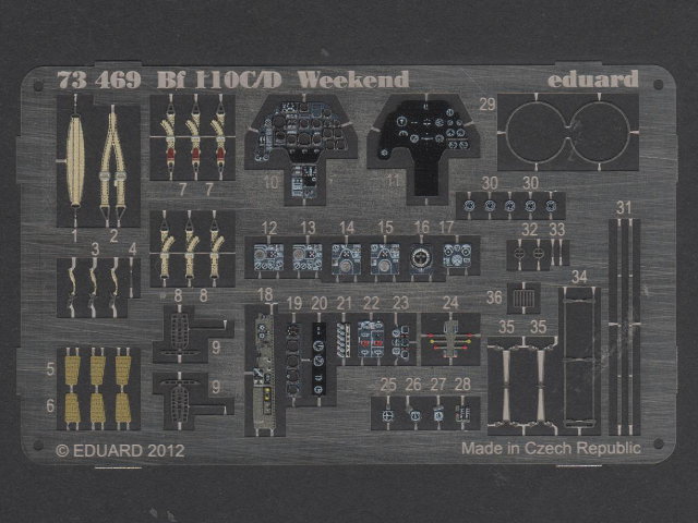 Eduard Ätzteile - Bf 110C/D Weekend