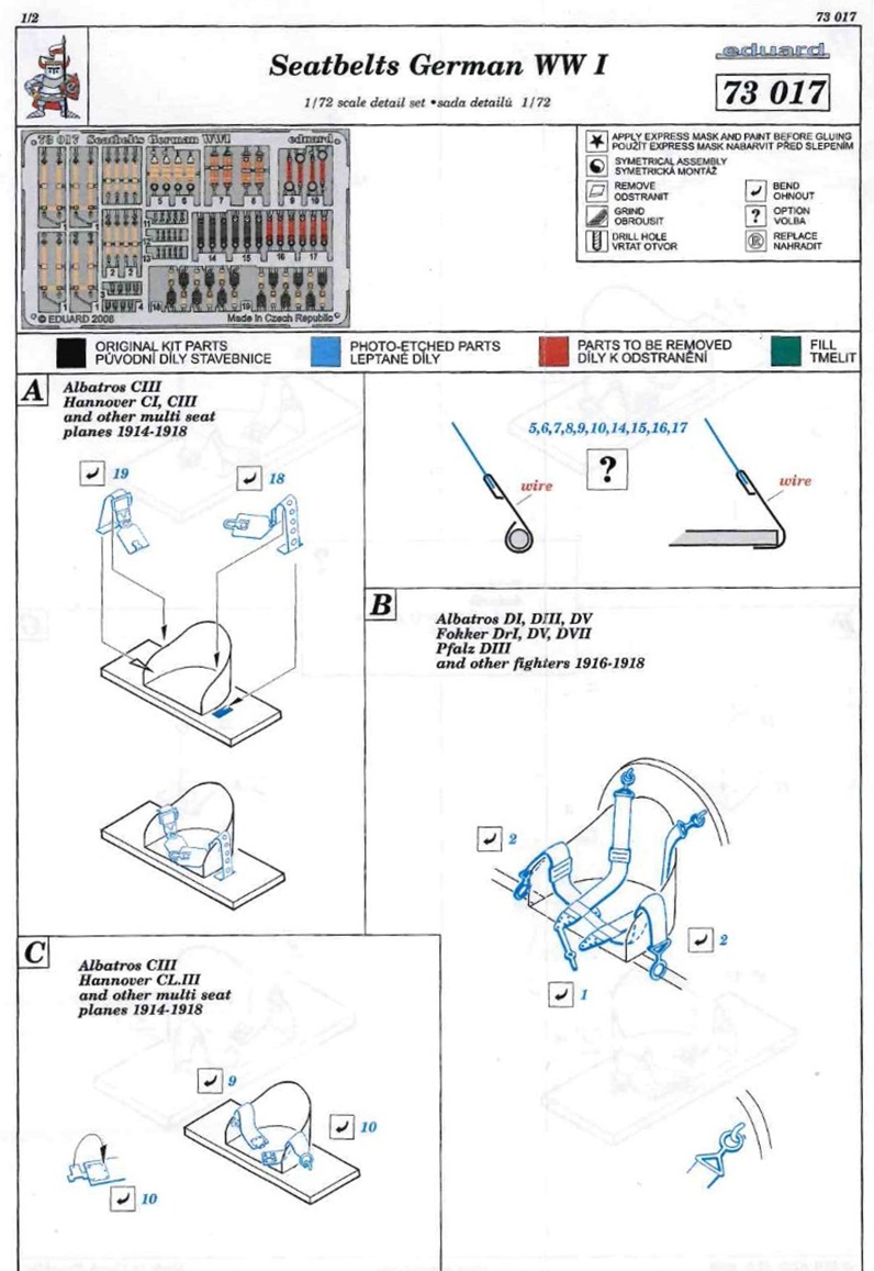 Eduard Ätzteile - Seatbelts German WWI