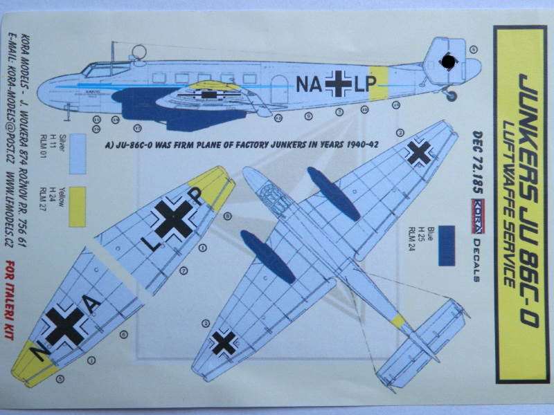 Kora Models - Junkers Ju 86C-0 Luftwaffenservice