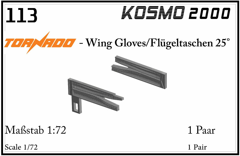 Kosmo 2000 - Tornado Wing Gloves/Flügeltaschen 25 Grad