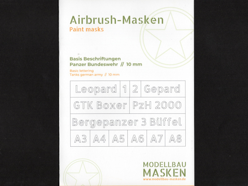 Modellbau-Masken - Panzer Bundeswehr