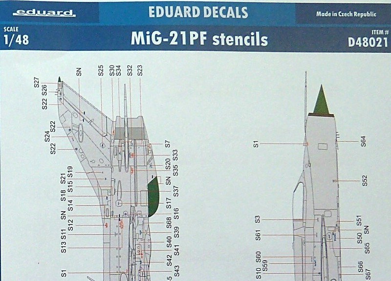 Eduard - MiG-21 PF stencils