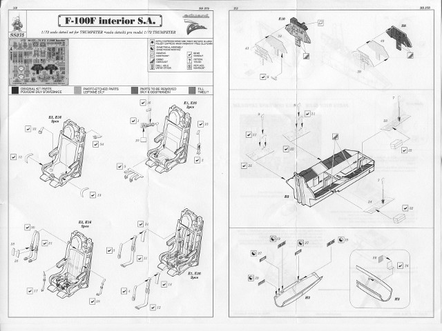 Eduard Ätzteile - F-100F interior S.A.