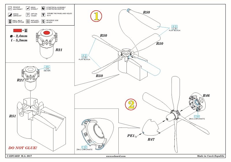 Eduard Brassin - P-51D Hamilton Standard Uncuffed Propeller