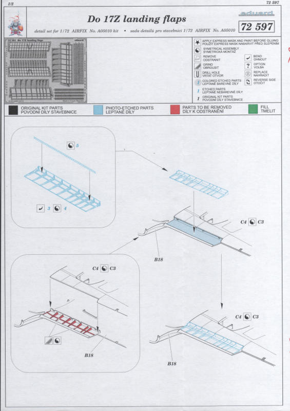 Eduard Ätzteile - Do 17Z landing flaps