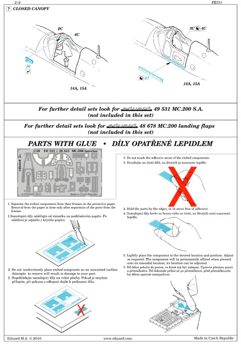 Eduard Ätzteile - MC.200 interior S.A