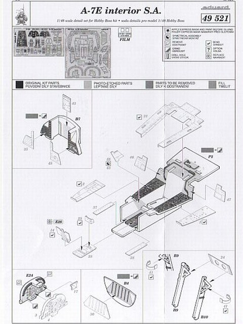 Eduard Ätzteile - A-7E interior S.A.