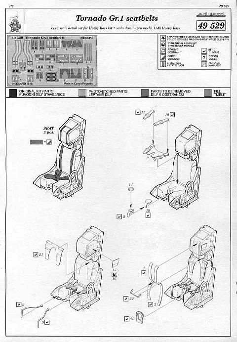 Eduard Ätzteile - Tornado GR.1 Seatbelts