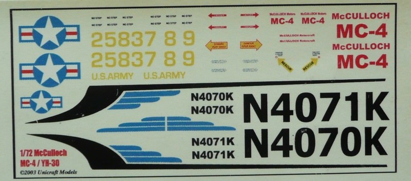 Unicraft Models - McCulloch MC-4/YH-30