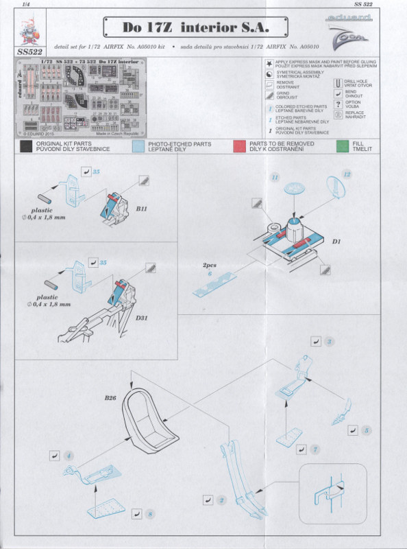 Eduard Ätzteile - Do 17Z interior S.A.