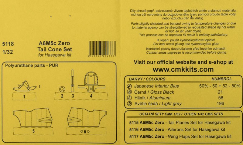 CMK - A6M5c Zero Tail Cone Set