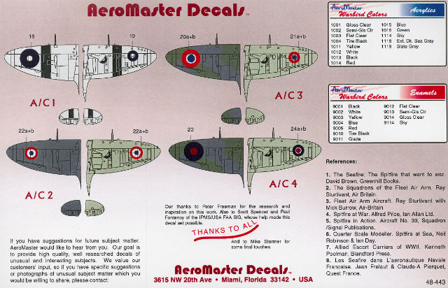 Aeromaster Decals - Supermarine Seafires Pt.III