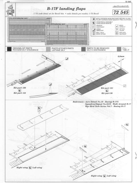 Eduard Ätzteile - B-17F landing flaps