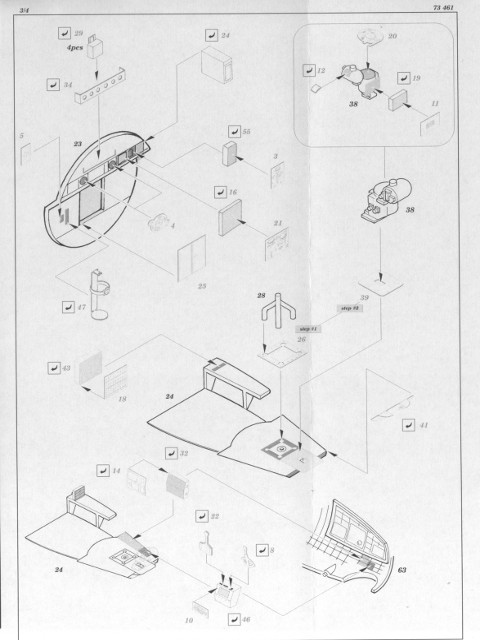 Eduard Ätzteile - B-17F front interior