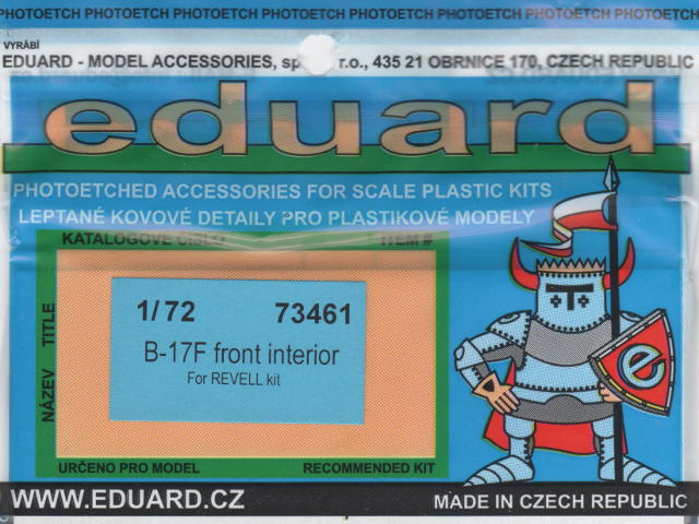 Eduard Ätzteile - B-17F front interior