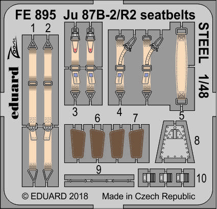 Eduard Ätzteile - Ju 87B-2/R-2 seatbelts STEEL