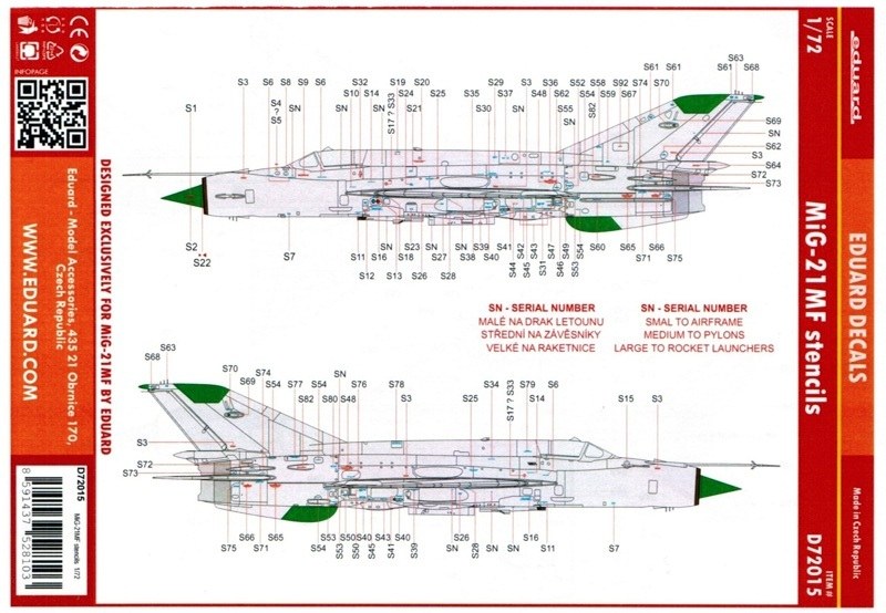 Eduard - MiG-21MF stencils