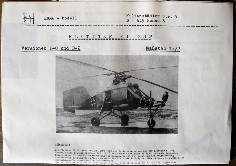 Huma - Flettner Fl 282 „Kolibri“ B-0 und B-2