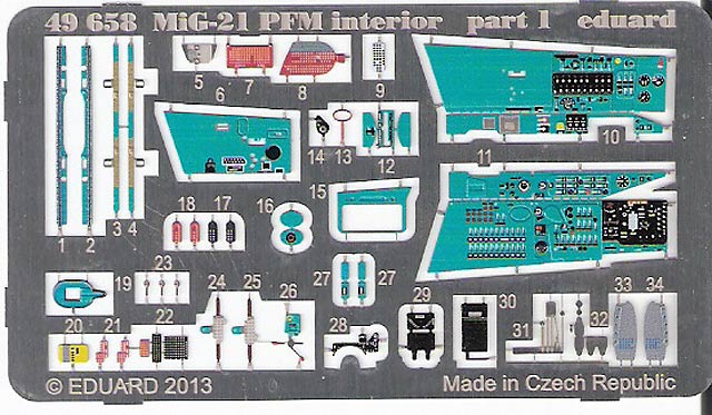 Eduard Ätzteile - MiG-21PFM Interior