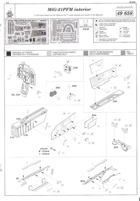 Eduard Ätzteile - MiG-21PFM Interior