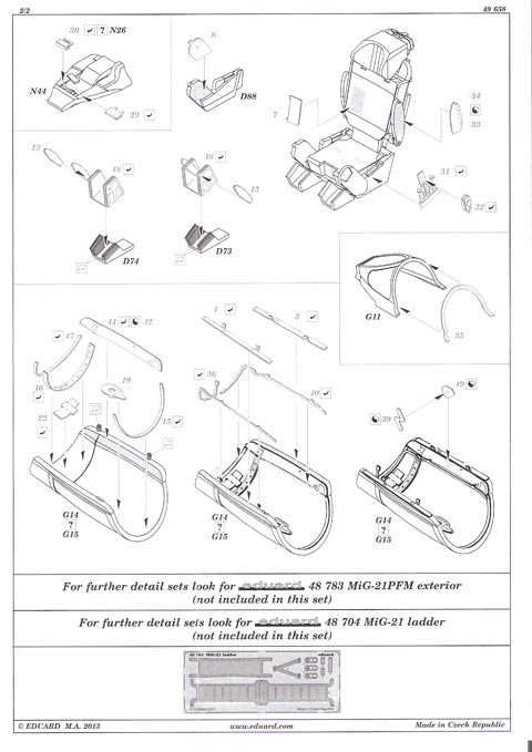 Eduard Ätzteile - MiG-21PFM Interior