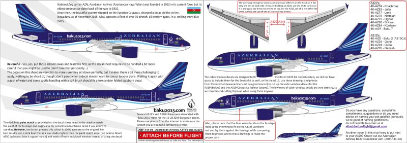 Attach Before Flight - Airbus A319/ A320 Azerbaijan Airlines