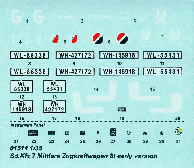 Der Decalbogen - ausreichend für 4 Fahrzeuge